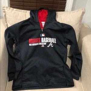 Braves Majestic Hooded Sweatshirt Hoodie YOUTH XL